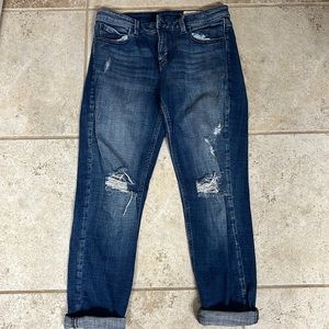 Cosmic blue distressed boyfriend denim size 30
